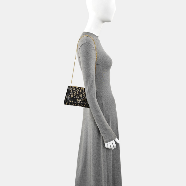 Oblique Canvas Shoulder Bag Beige