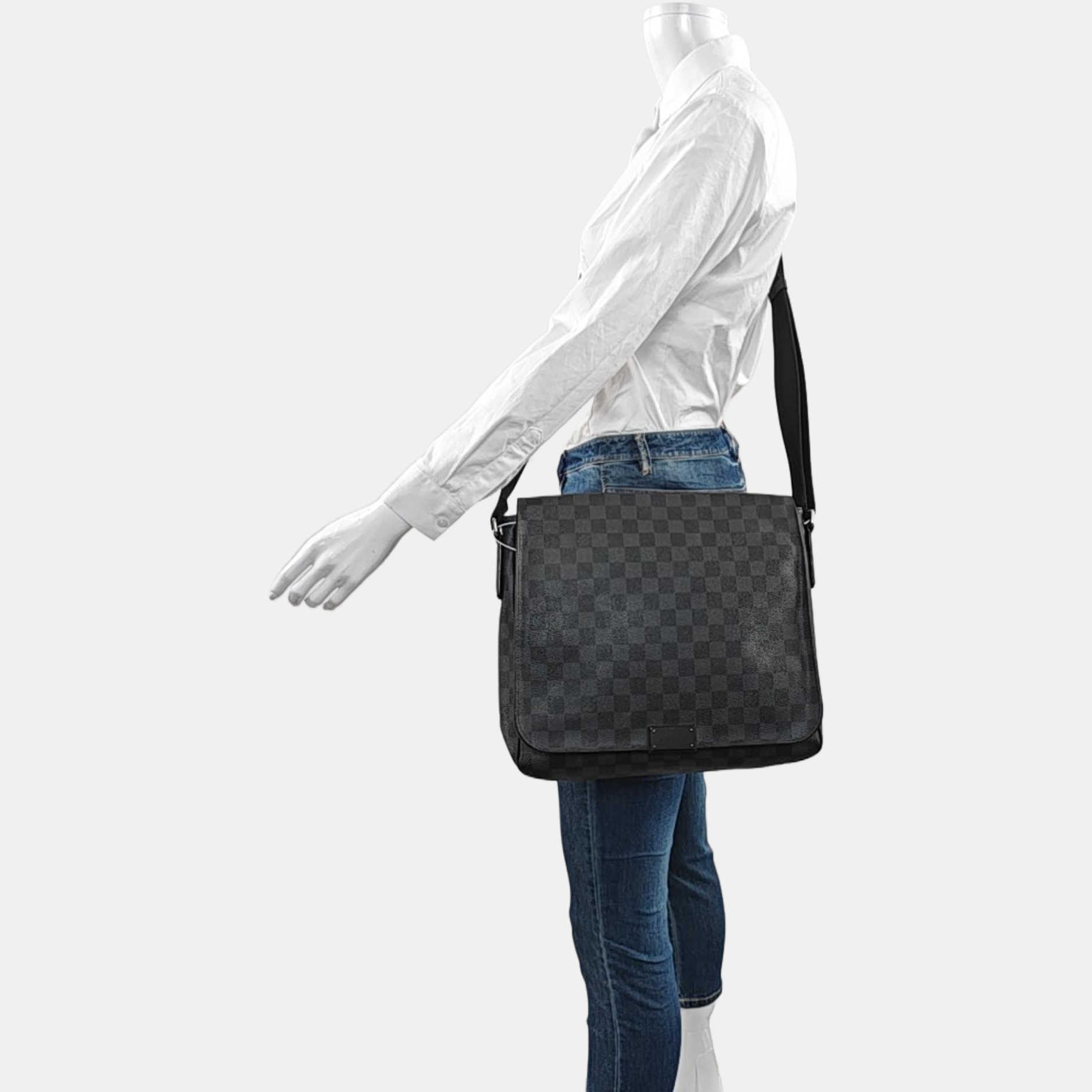 DISTRICT MM Damier Graphite Coated Canvas Gray