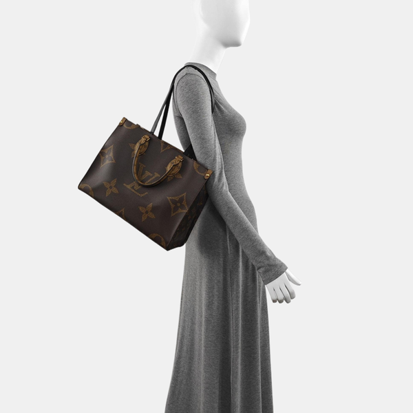 ONTHEGO MM Monogram Coated Canvas Brown