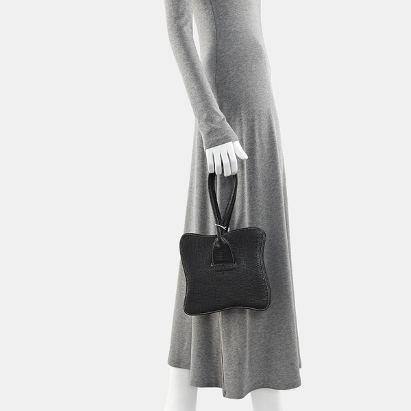 Calfskin Top Handle Bag Black