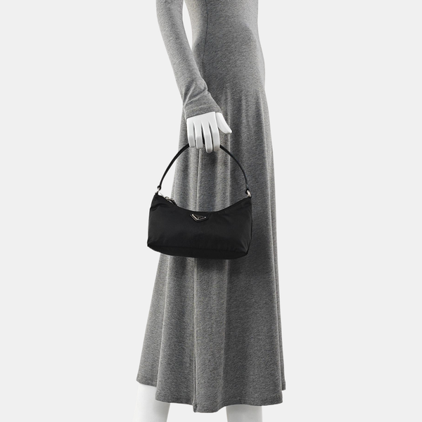 Nylon Top Handle Bag Black