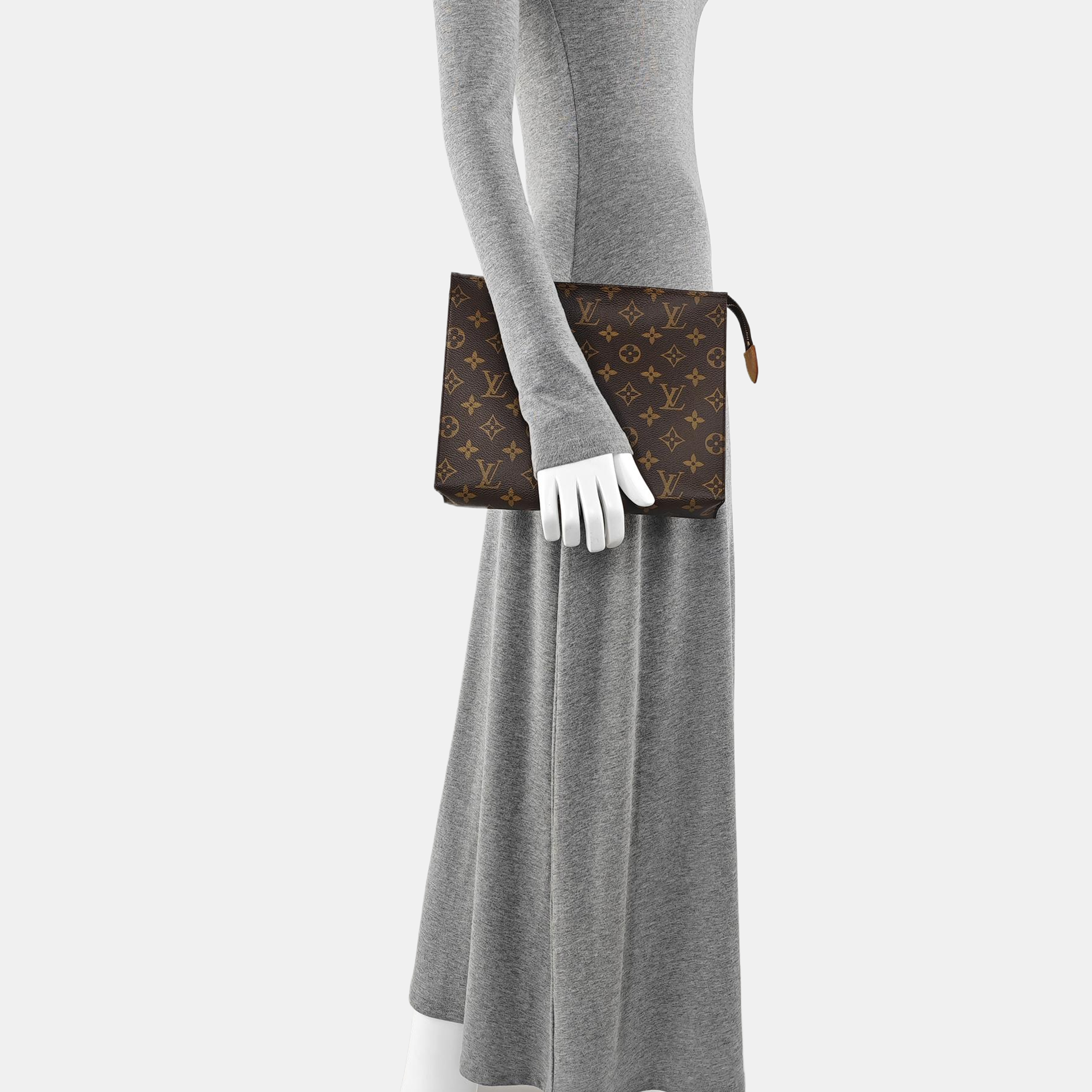 TOILET POCKET 26 Monogram Coated Canvas Brown