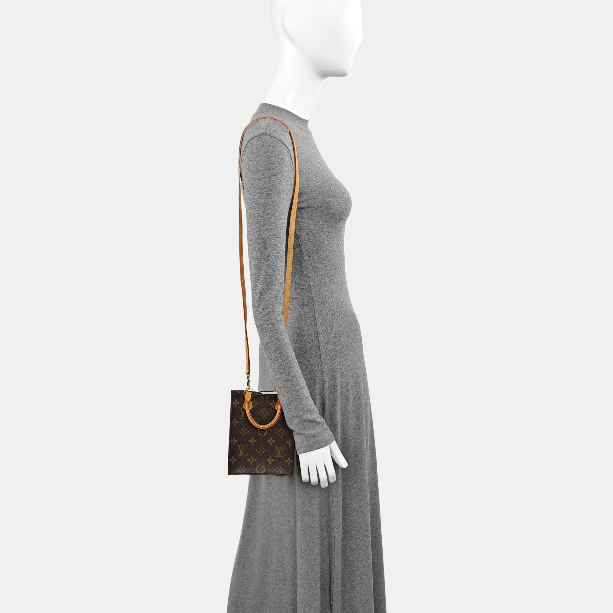 SAC PLAT Mini Monogram Coated Canvas Brown