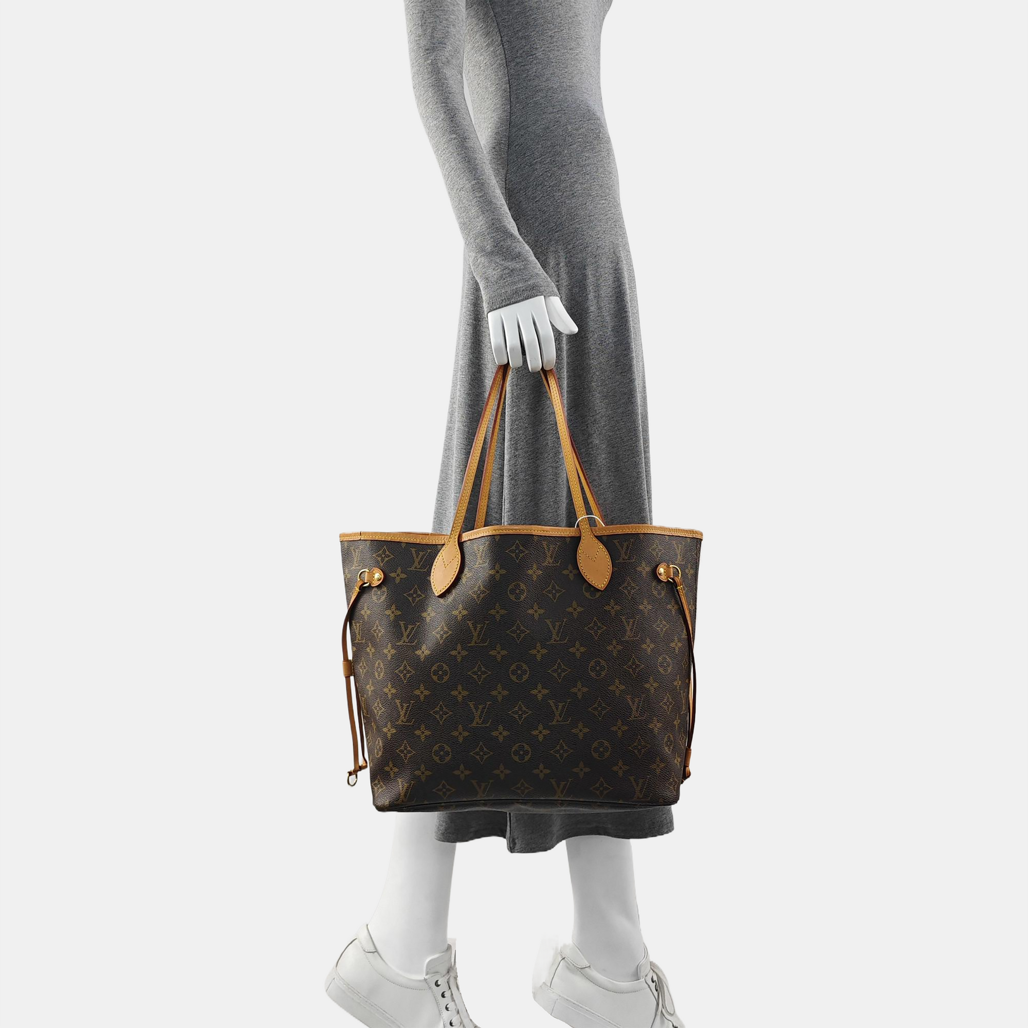 NEVERFULL MM Monogram Coated Canvas Brown