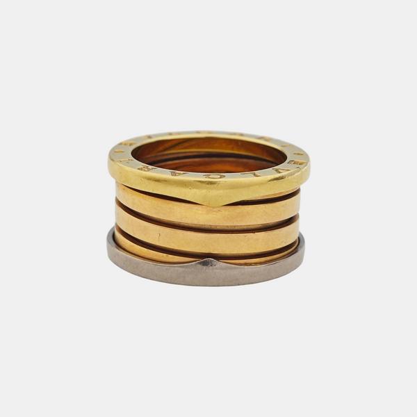 B.ZERO1 18k White Gold Rose Gold Ring EU 51
