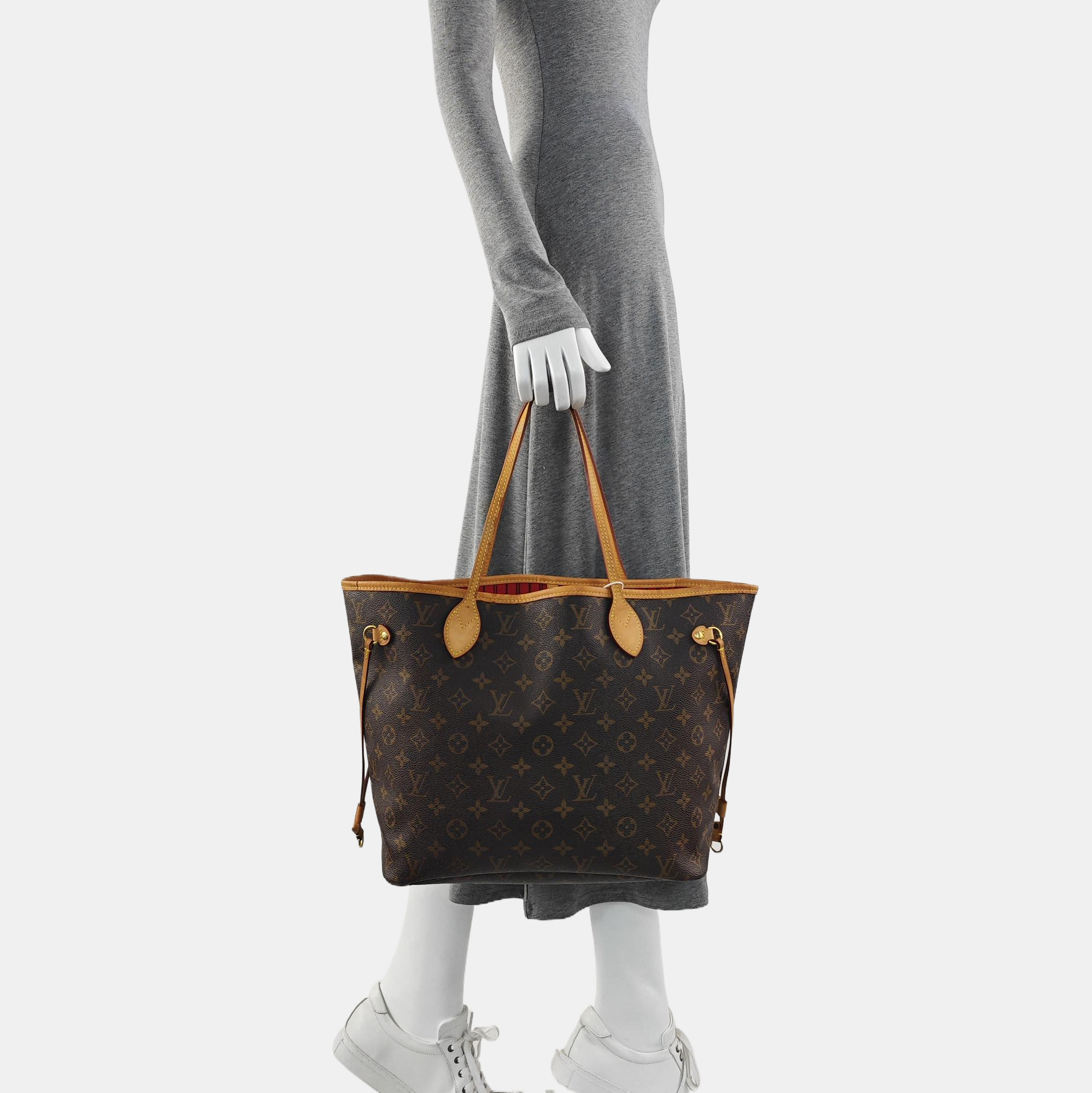 NEVERFULL MM Monogram Coated Canvas Brown