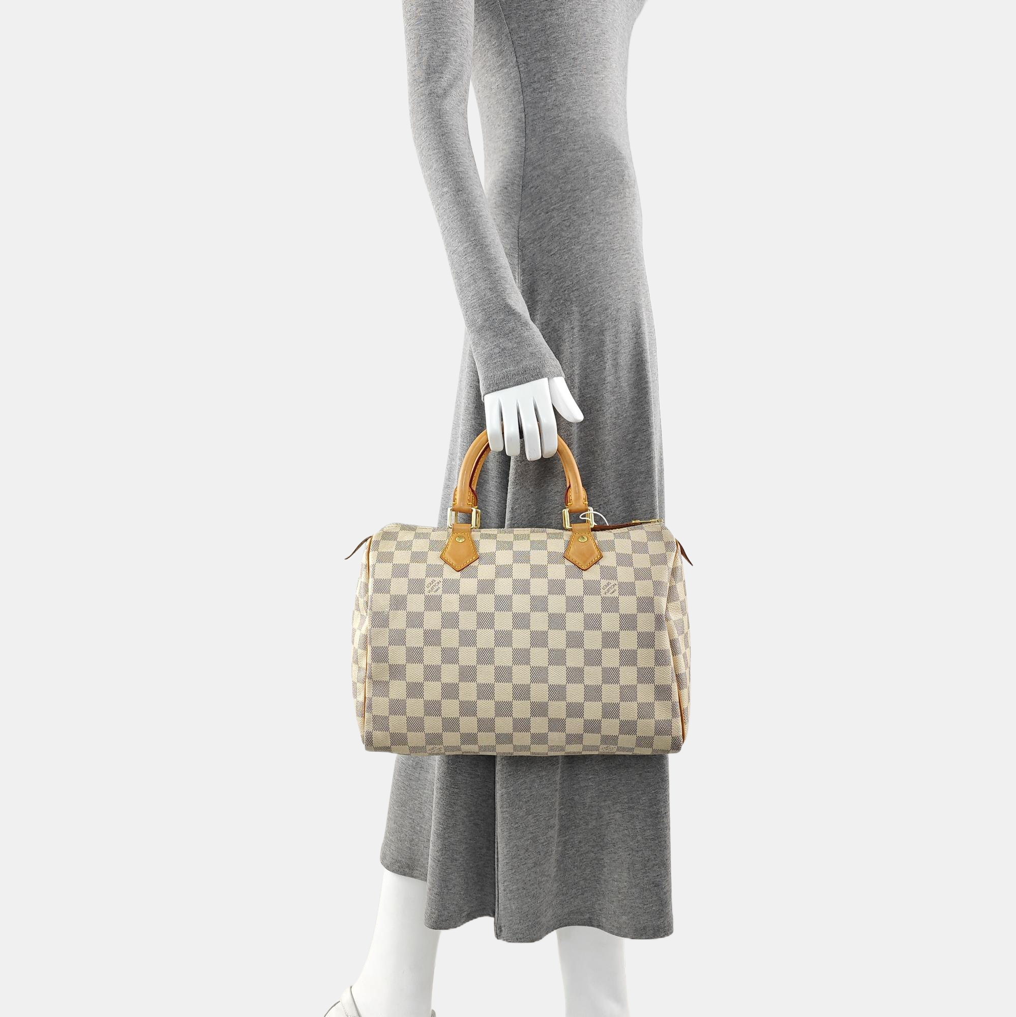 SPEEDY 30 Damier Azur Coated Canvas White