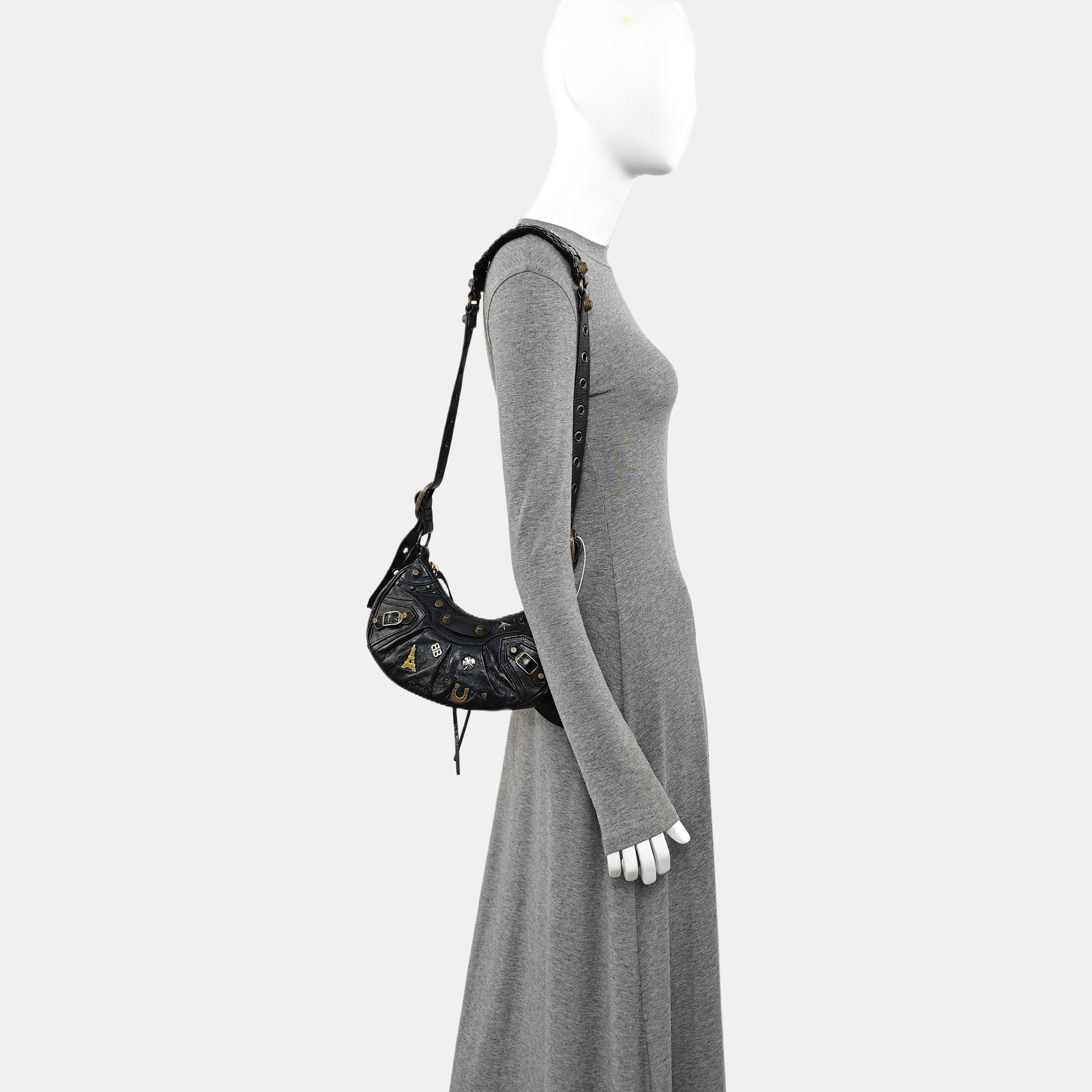 Calfskin Shoulder Bag Black