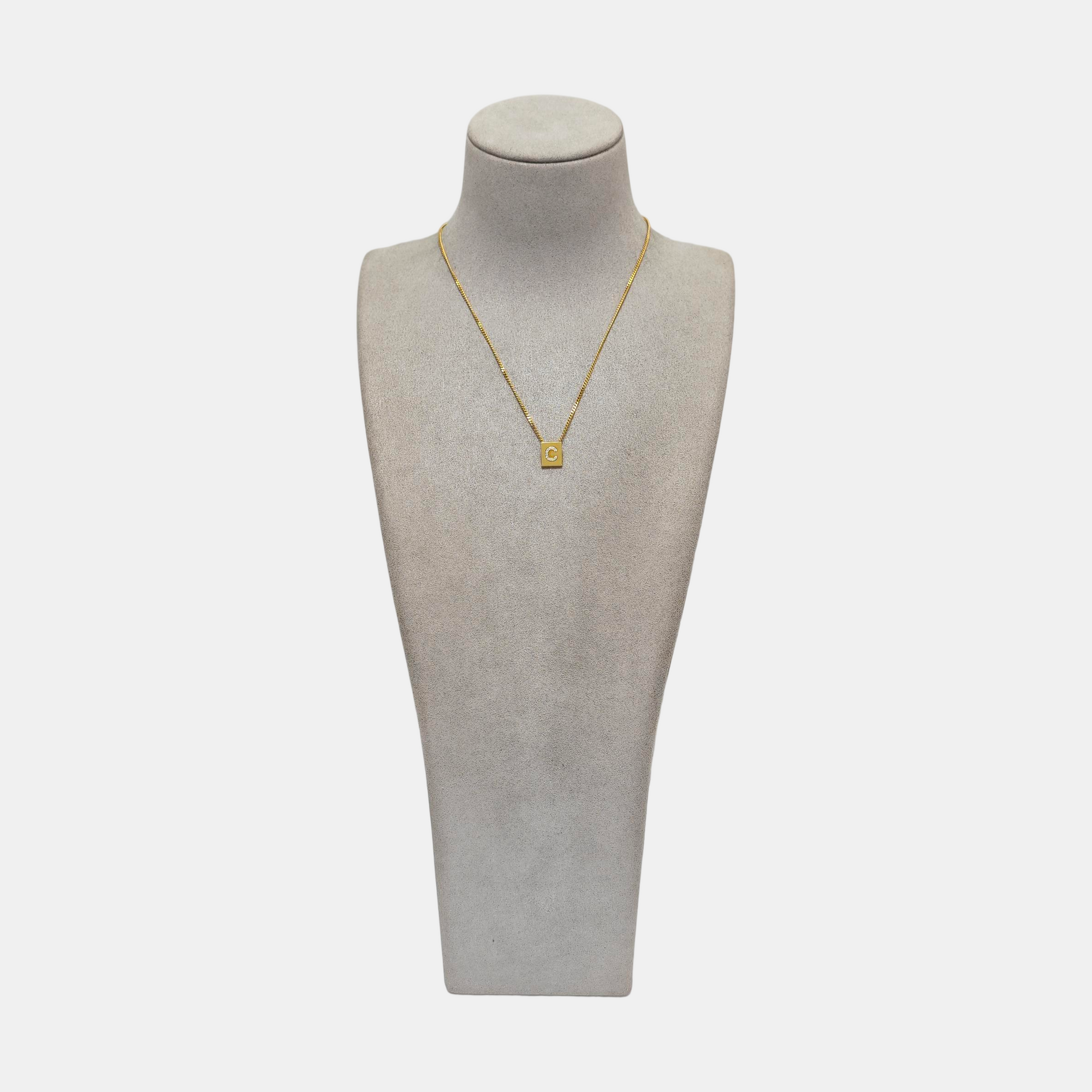 ALPHABET Crystal Gold Necklace