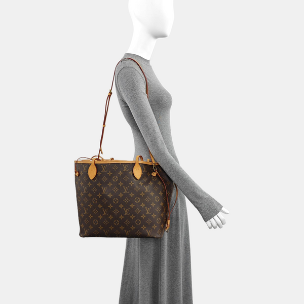 NEVERFULL MM Monogram Coated Canvas Brown