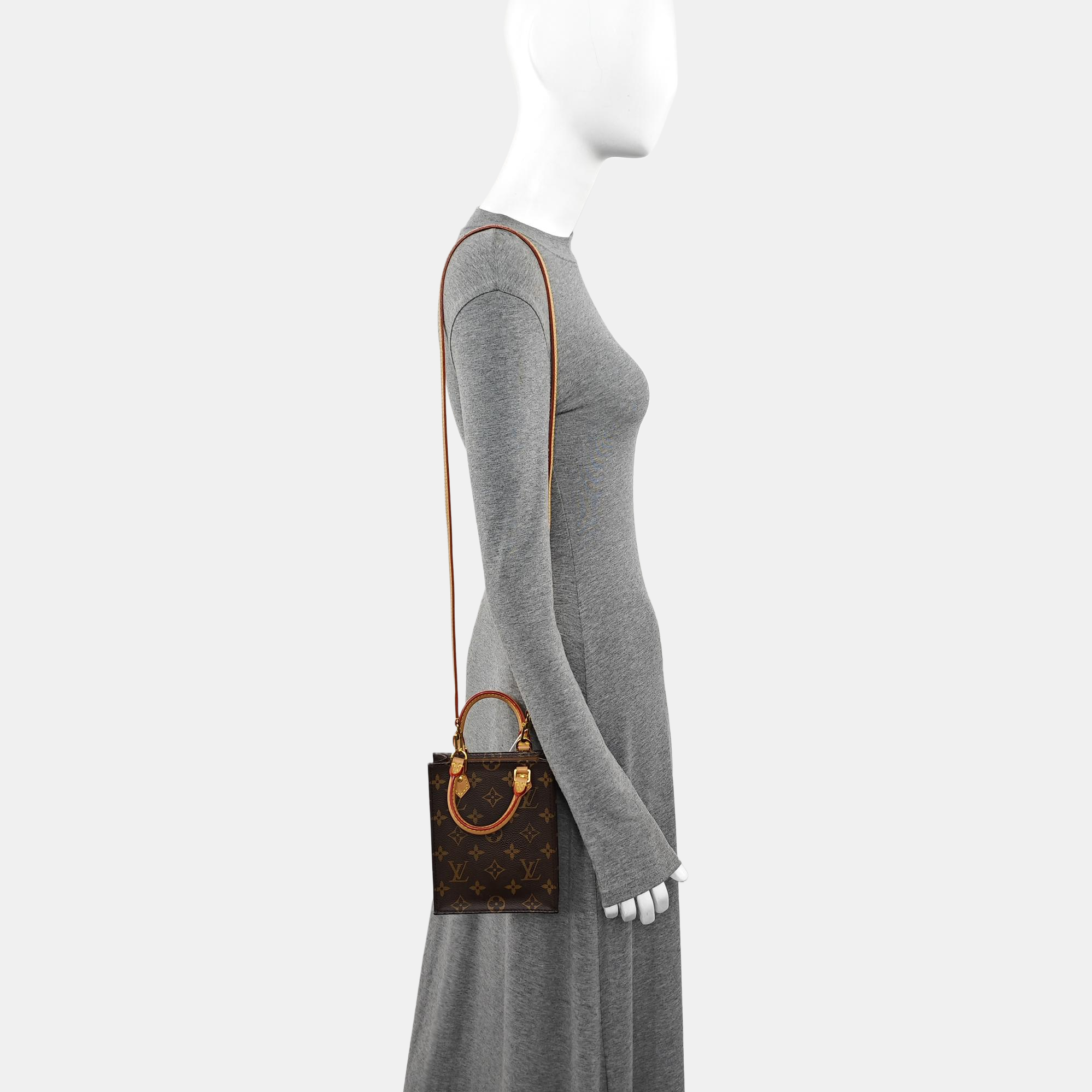 SAC PLAT Mini Monogram Coated Canvas Brown