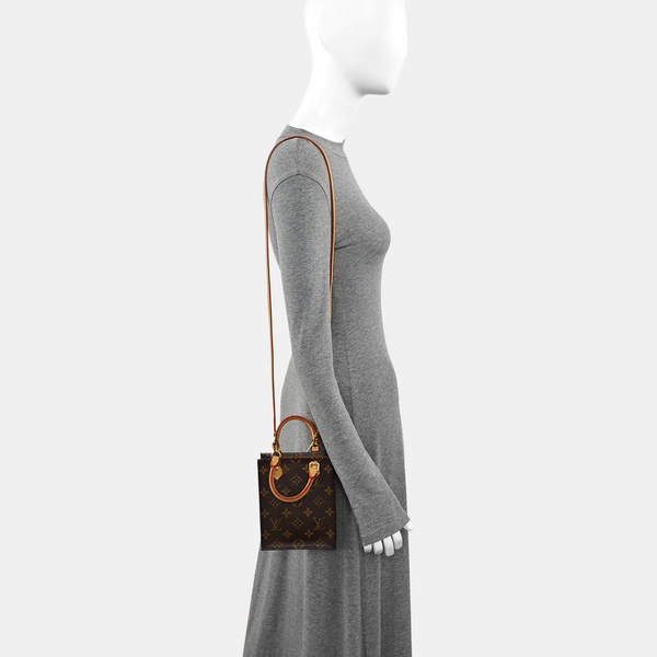 SAC PLAT Mini Monogram Coated Canvas Brown