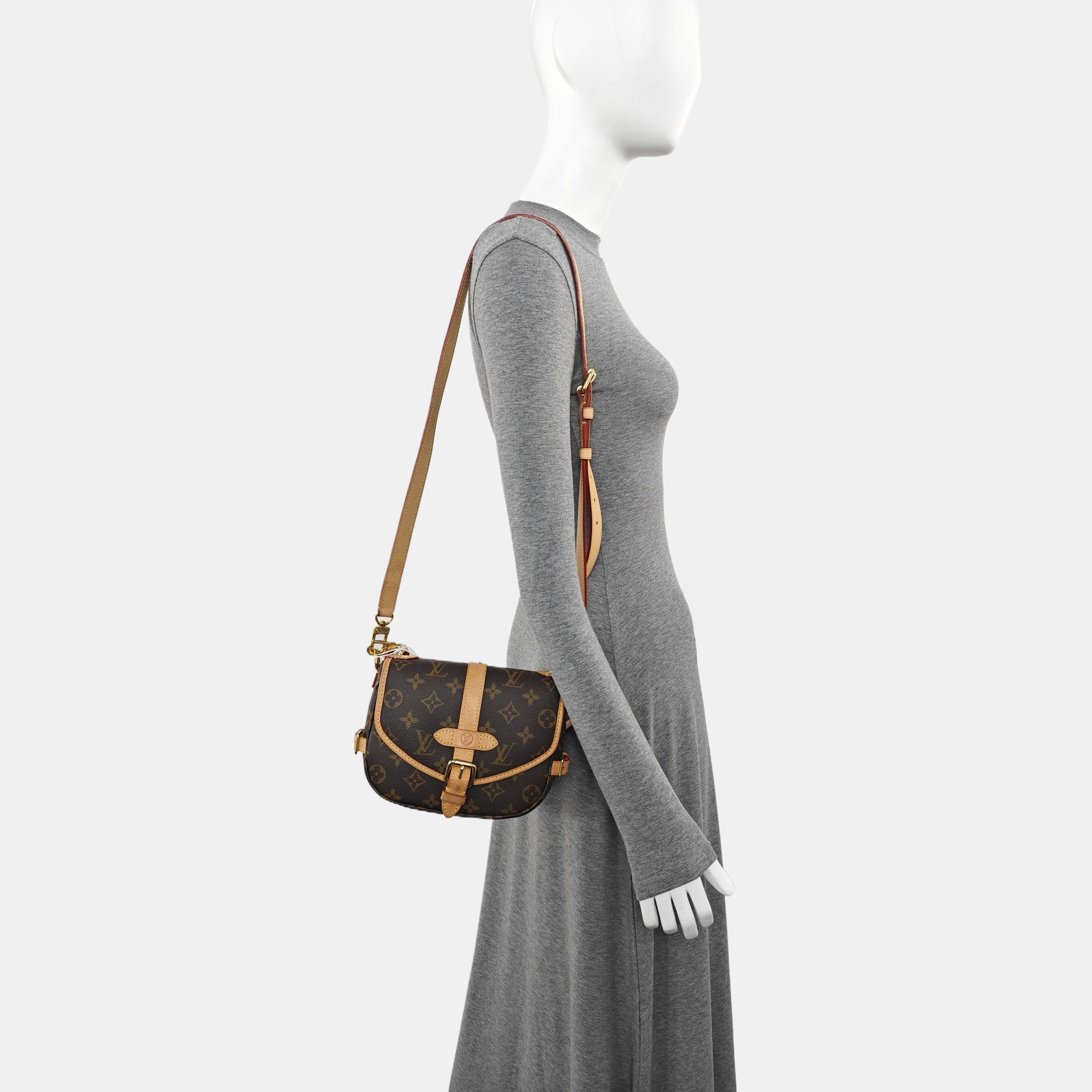 SAUMUR BB Monogram Coated Canvas Brown