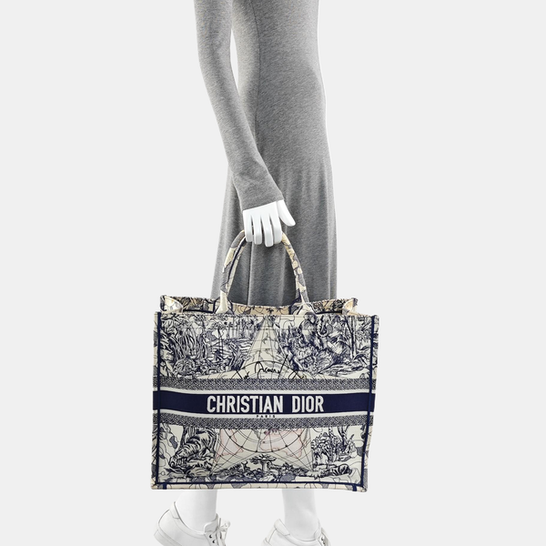Book Tote Large Canvas Blue