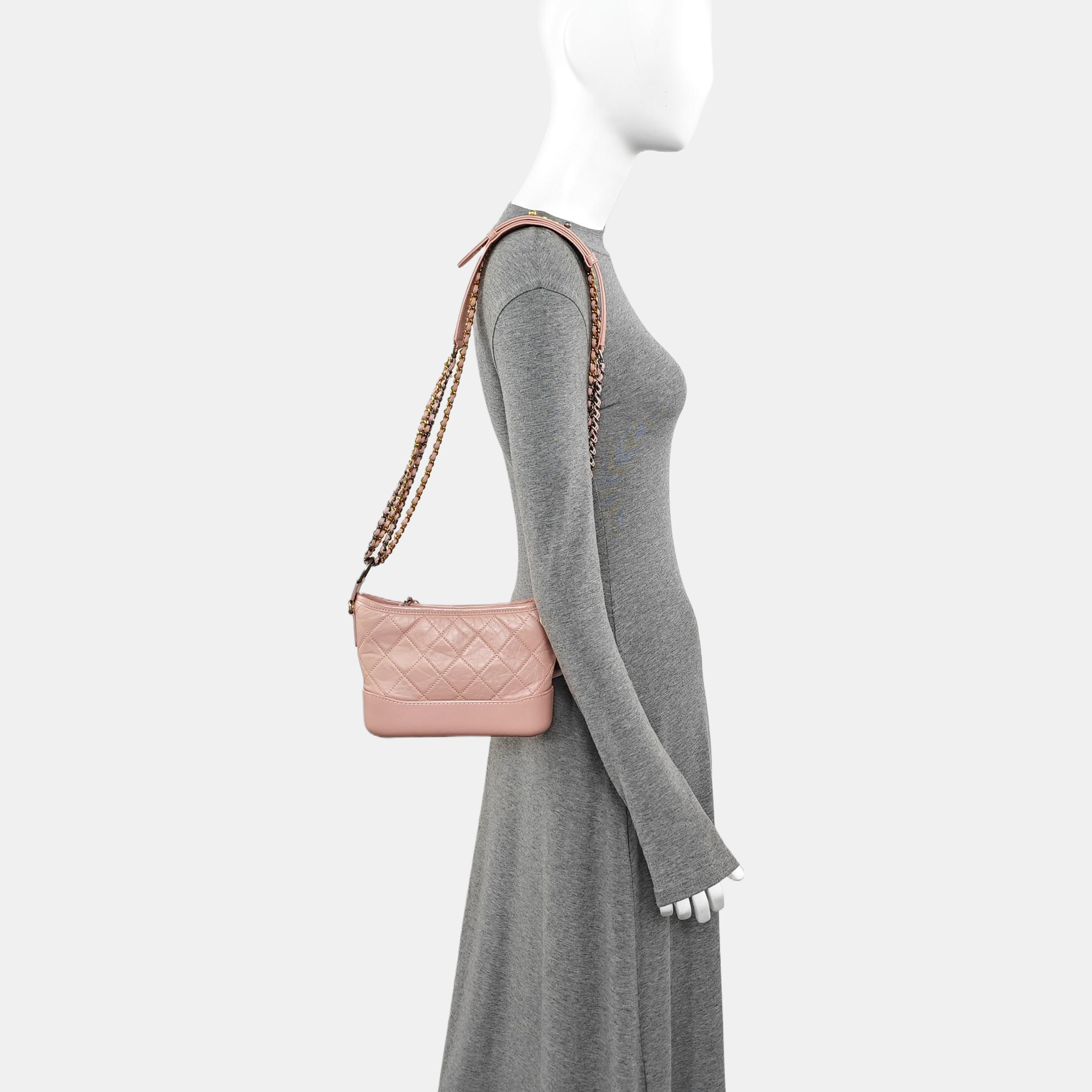 GABRIELLE Small Quilted Calfskin Pink