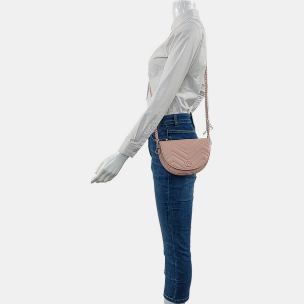 GG Marmont Mini Chevron Lambskin Pink