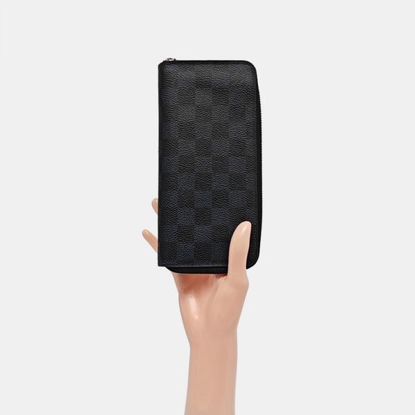 ZIPPY Damier Coated Canvas Blue Wallet