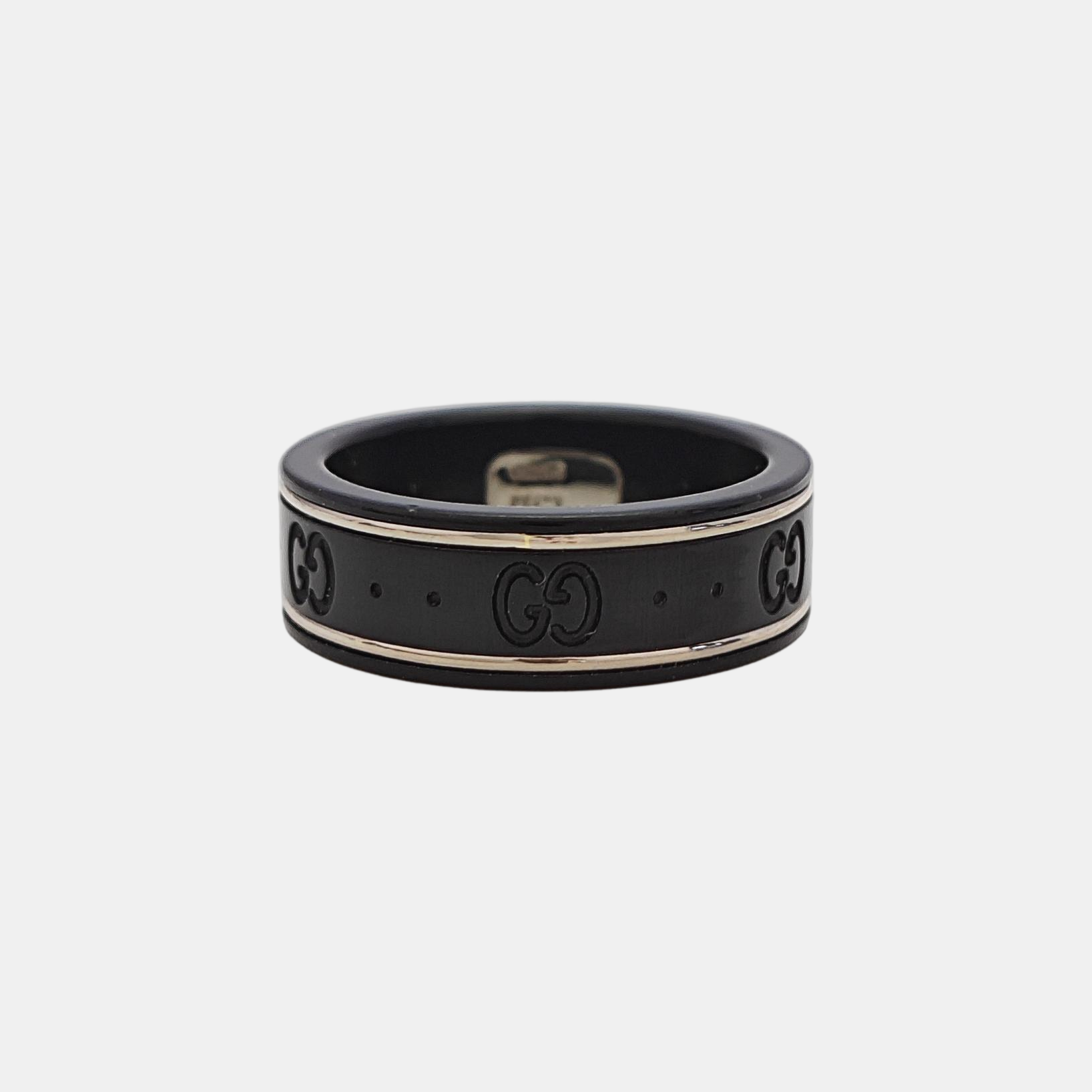 Icon 18k White Gold Black Ring HK 17