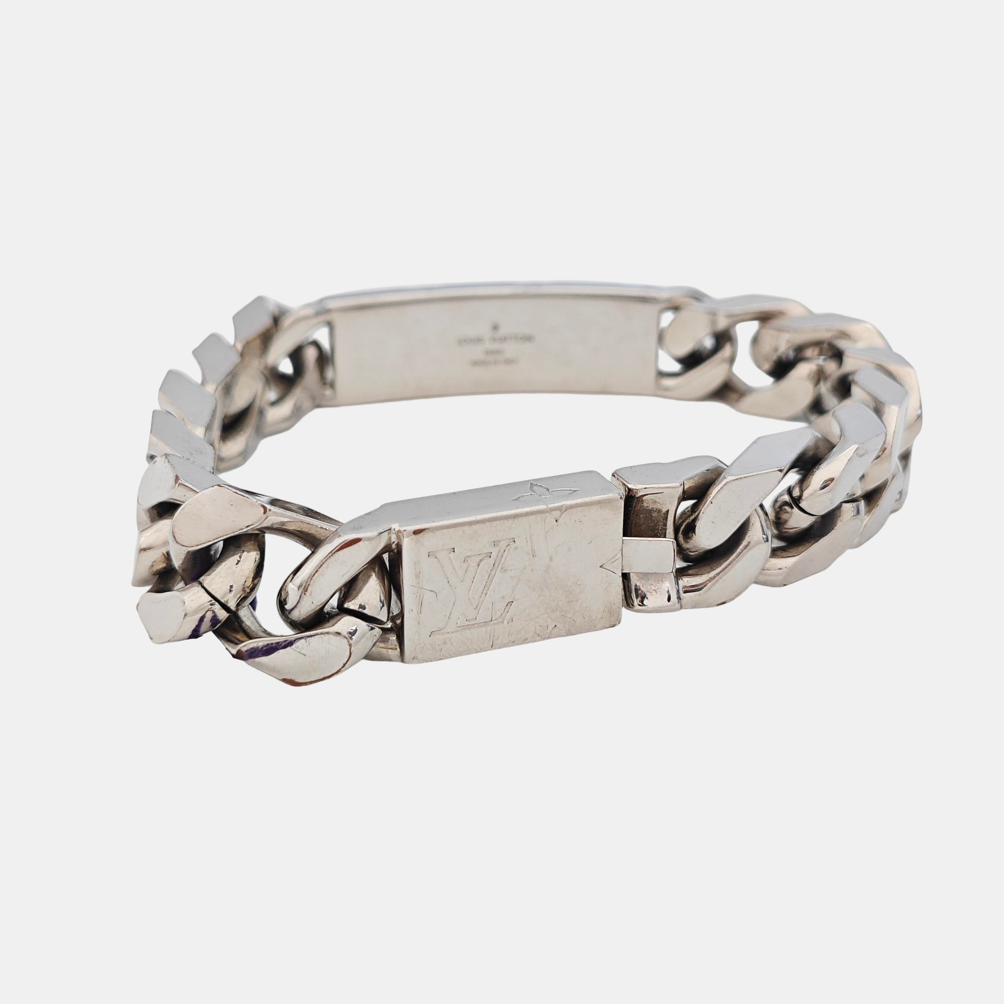 Monogram Metal Silver Bracelet