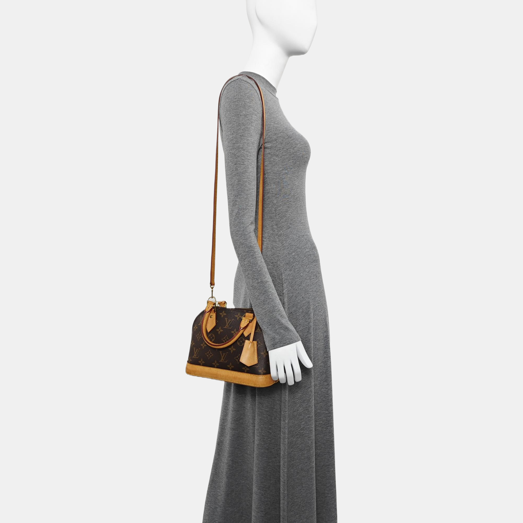 ALMA BB Monogram Coated Canvas Brown