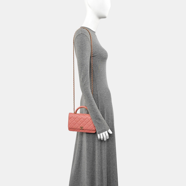 Quilted Lambskin Shoulder Bag Pink