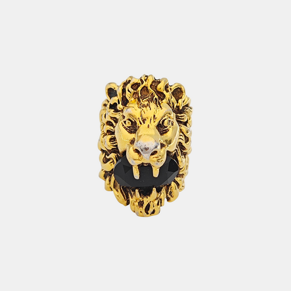 Lion Head Metal Gold Ring HK 13