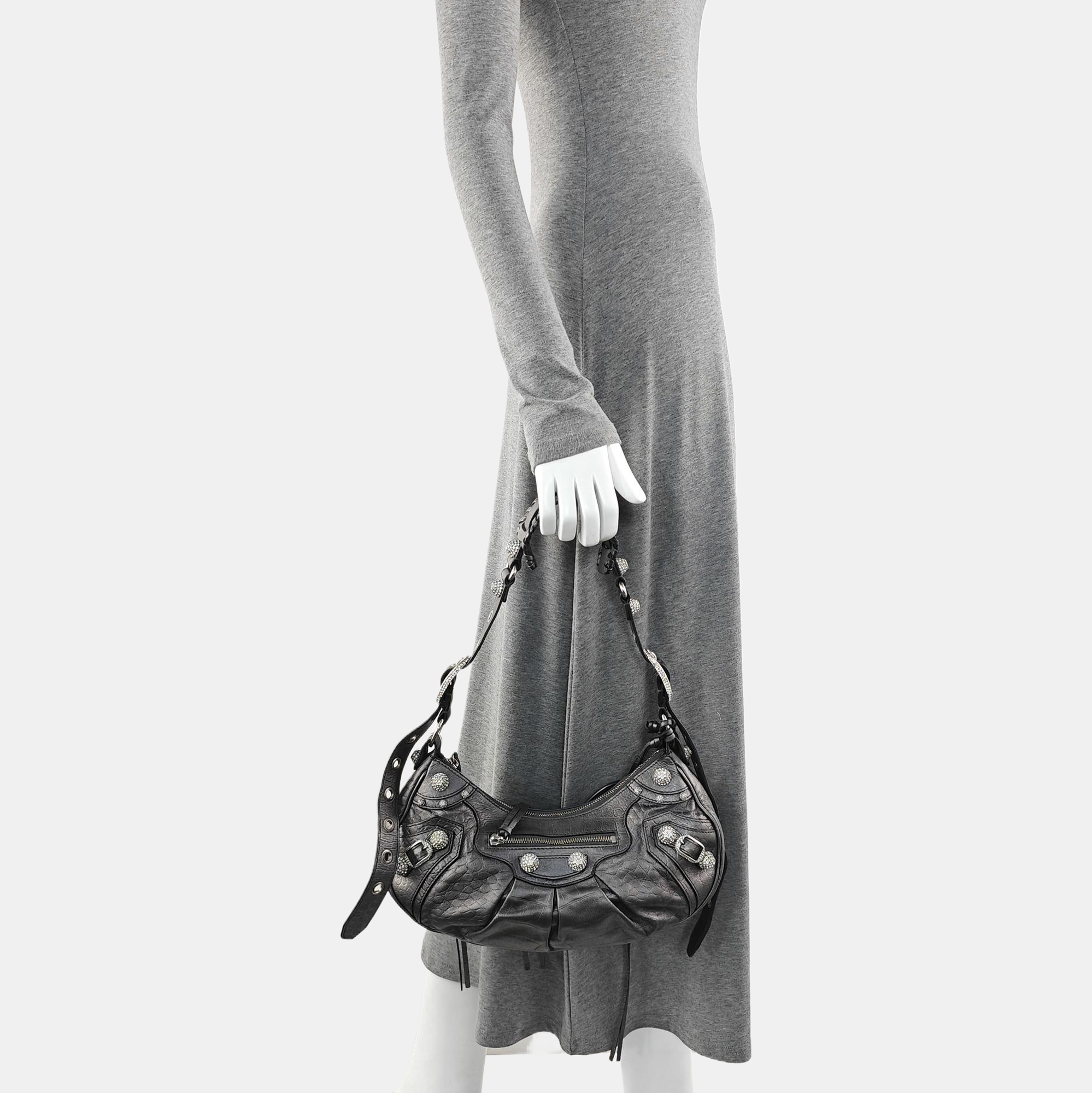Le Cagole S Lambskin Gray