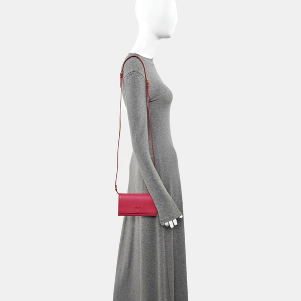 Saffiano Calfskin Shoulder Bag Pink