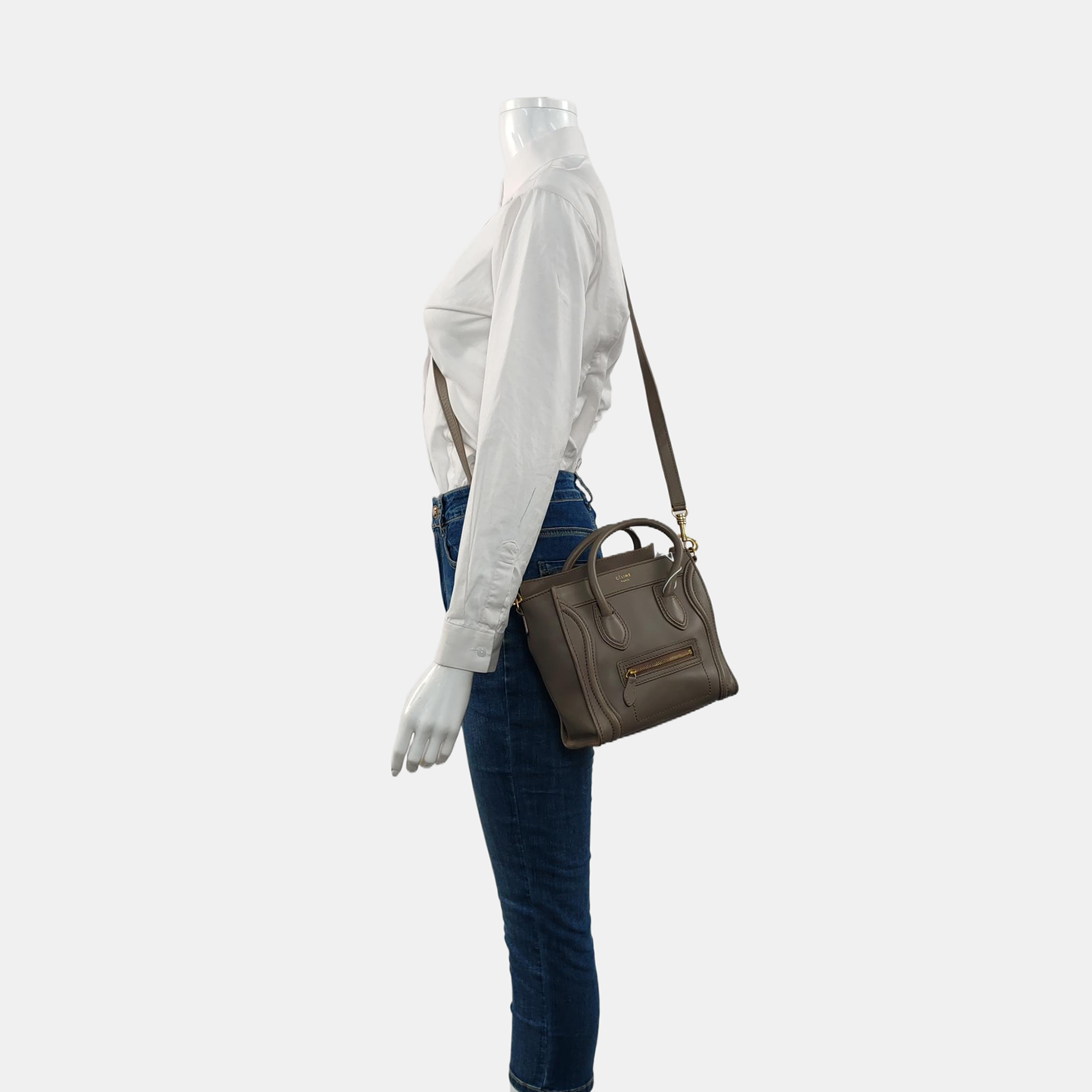 Authenticated pre-owned  LUGGAGE Nano Calfskin Gray - Tote Bag at Looply