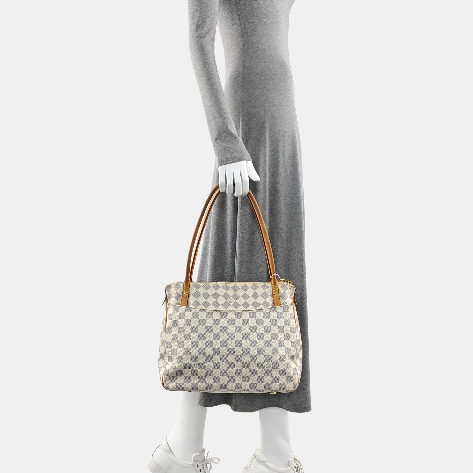 FIGHERI Damier Azur Coated Canvas White