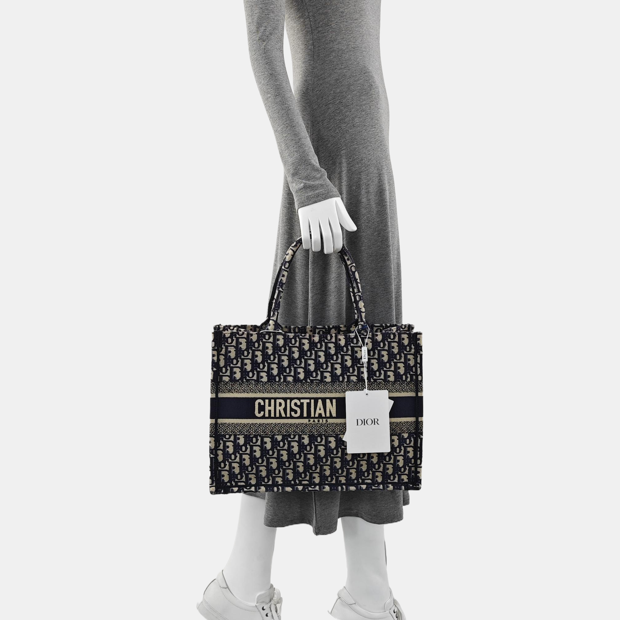 Book Tote Medium Oblique Canvas Blue