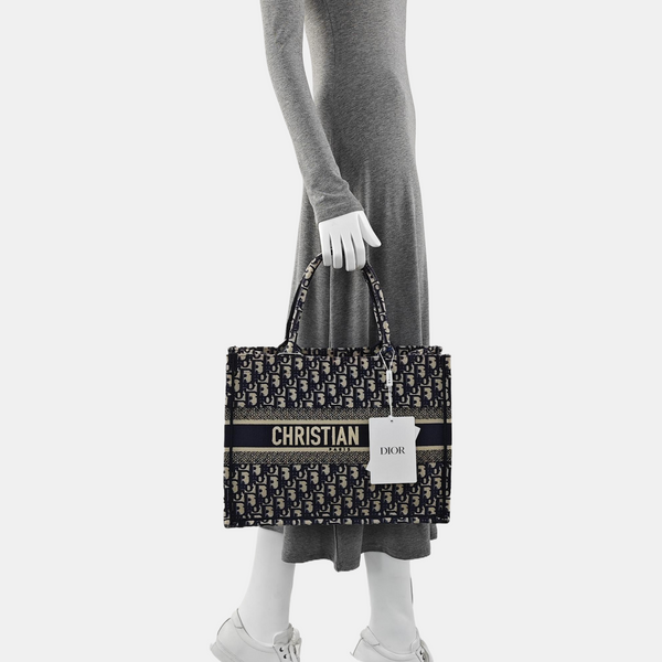 Book Tote Medium Oblique Canvas Blue