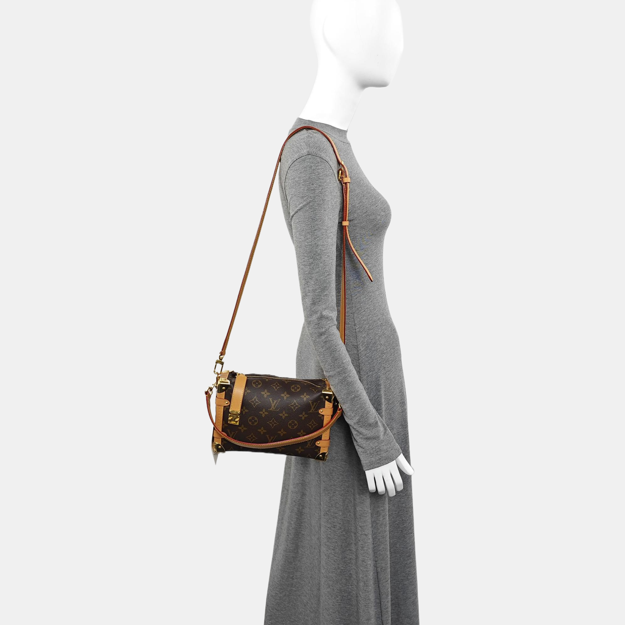 SIDE TRUNK MM Monogram Coated Canvas Brown