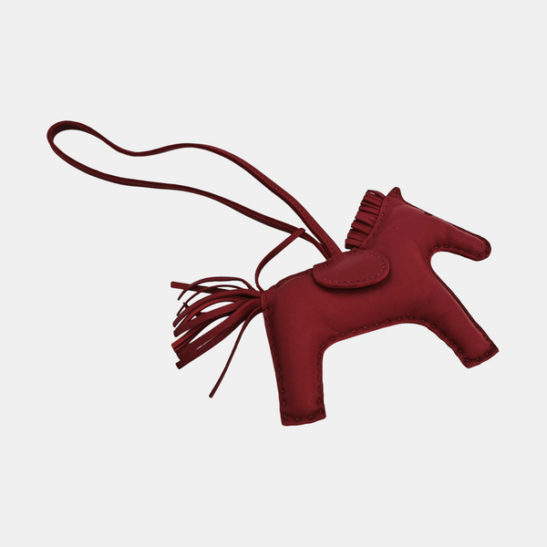Leather Bag Charm Red