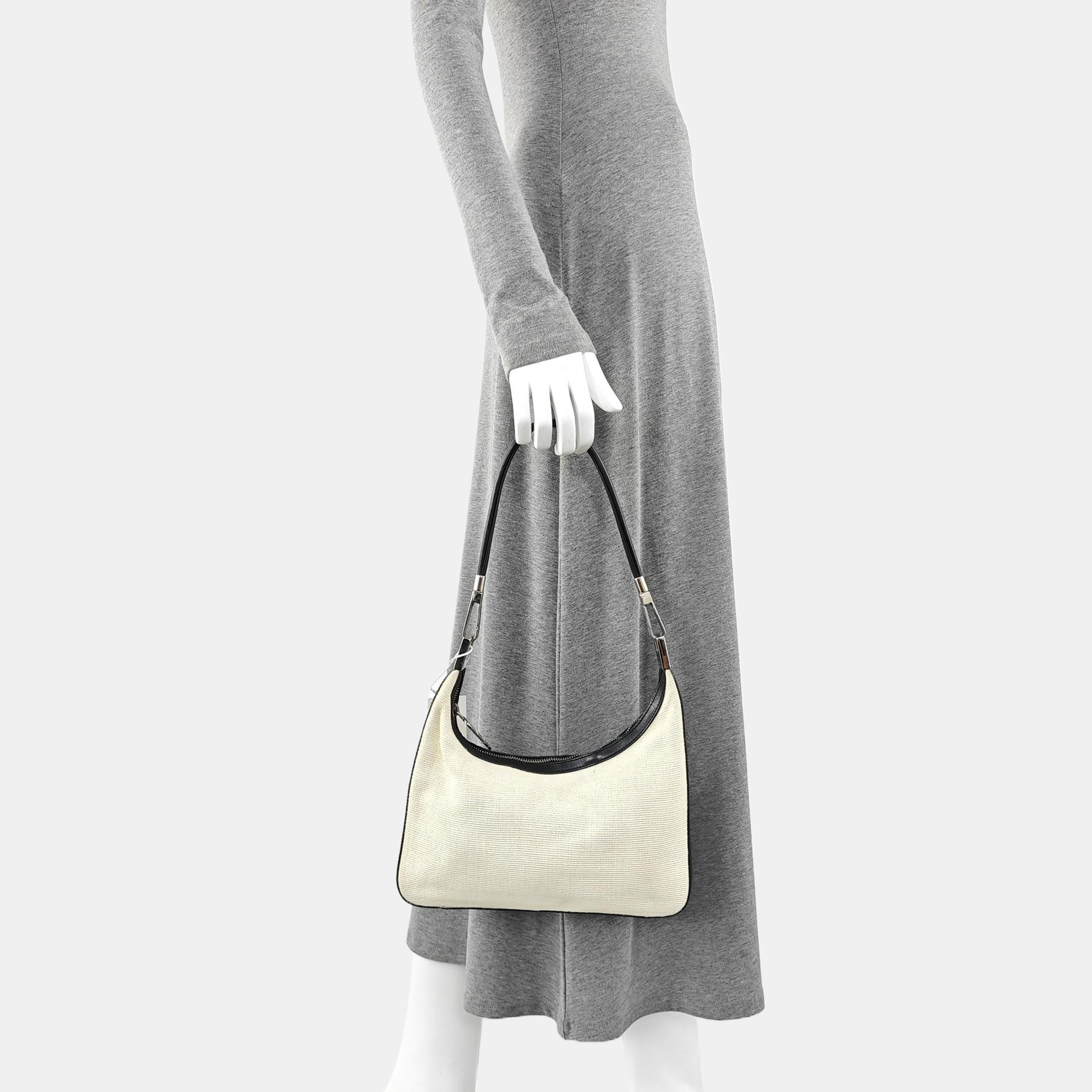 Fabric Shoulder Bag White