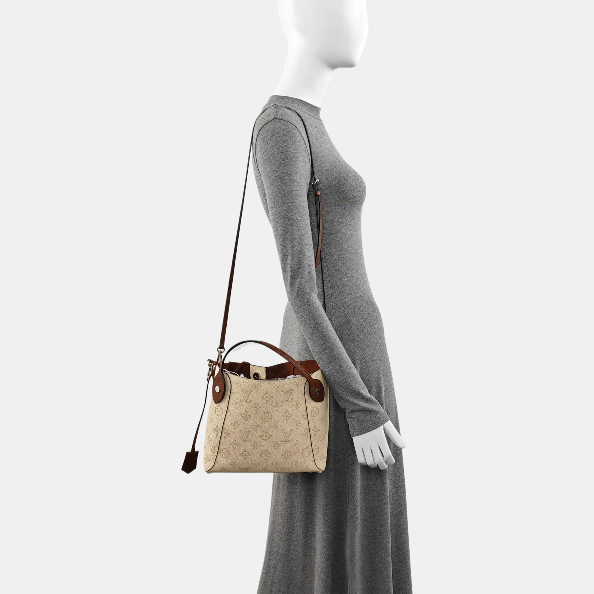 HINA PM Monogram Calfskin Beige