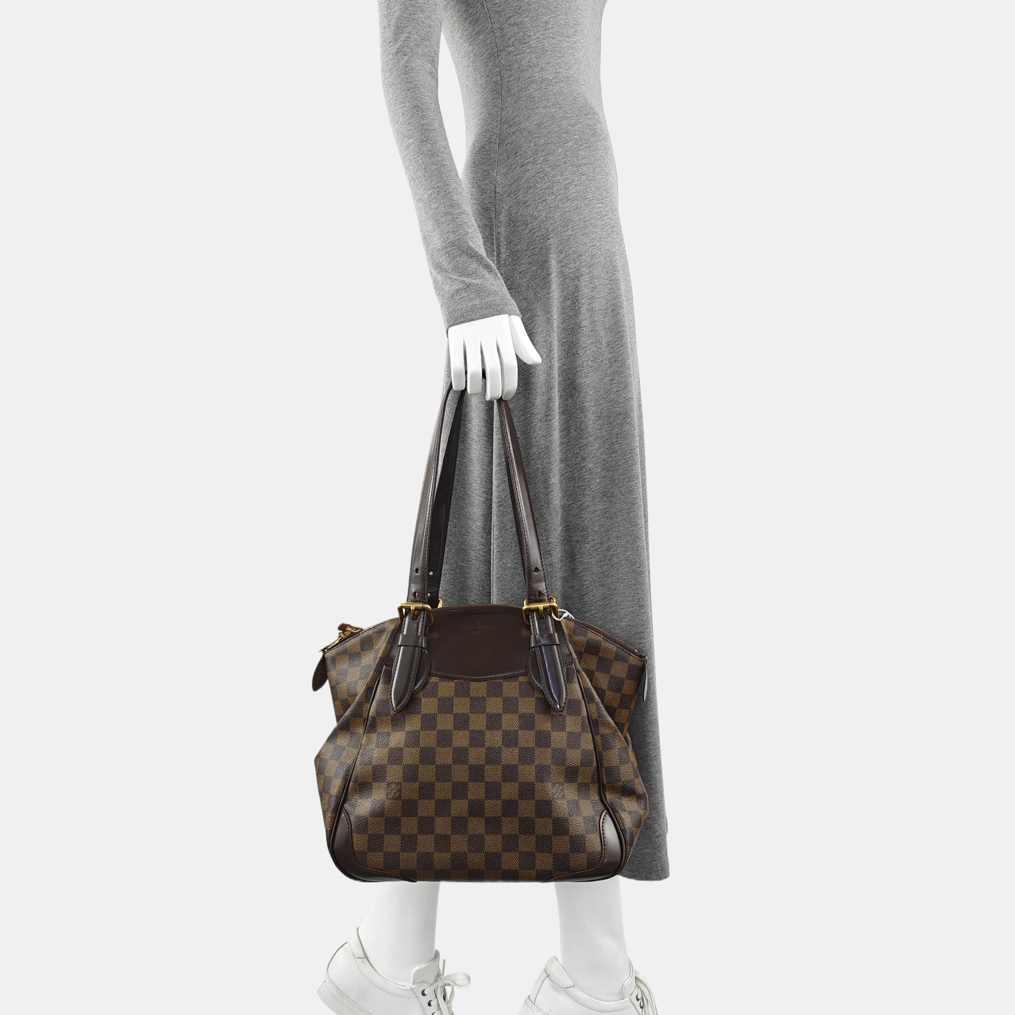 VERONA MM Damier Ebene Coated Canvas Brown