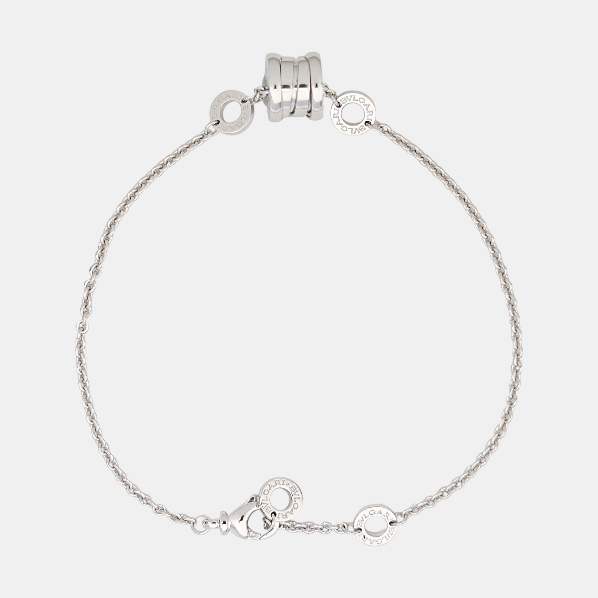 B.ZERO1 18k White Gold Silver Bracelet