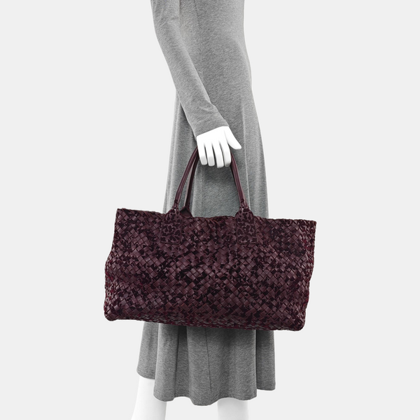 Calfskin Top Handle Bag Purple