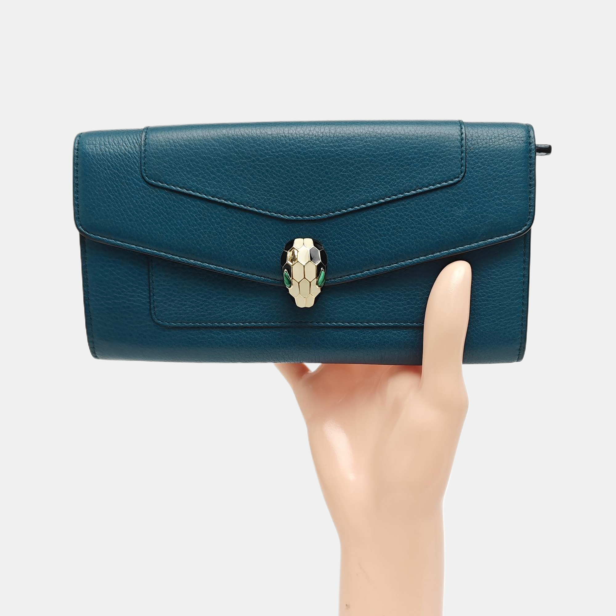 SERPENTI FOREVER Calfskin Blue Wallet