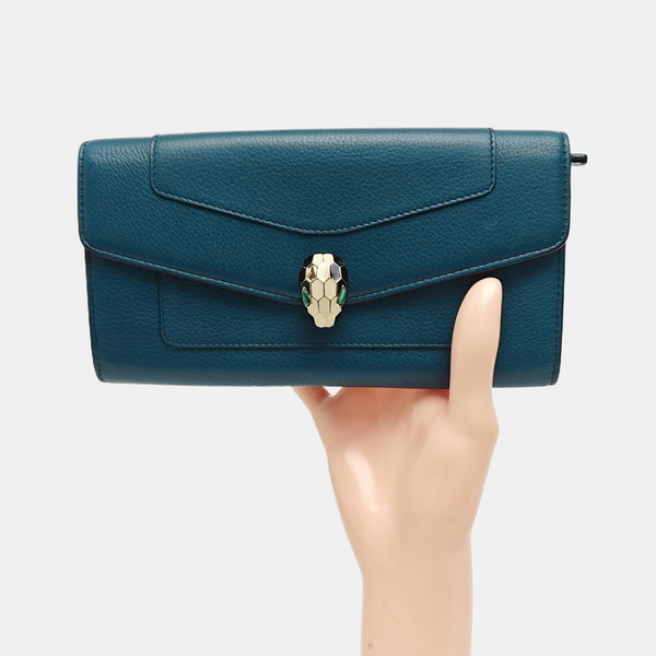 SERPENTI FOREVER Calfskin Blue Wallet