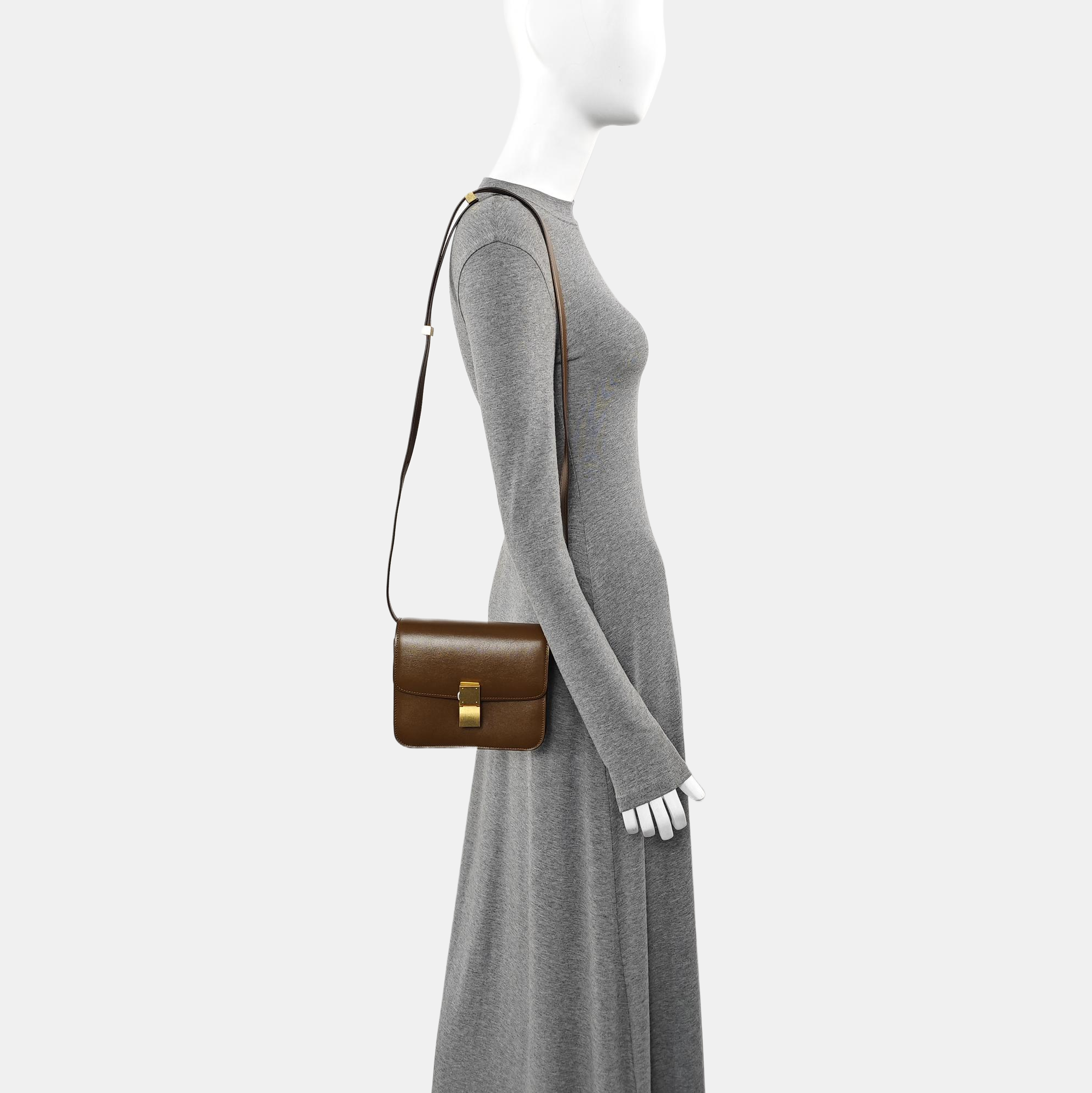 CLASSIC BOX Small Calfskin Brown