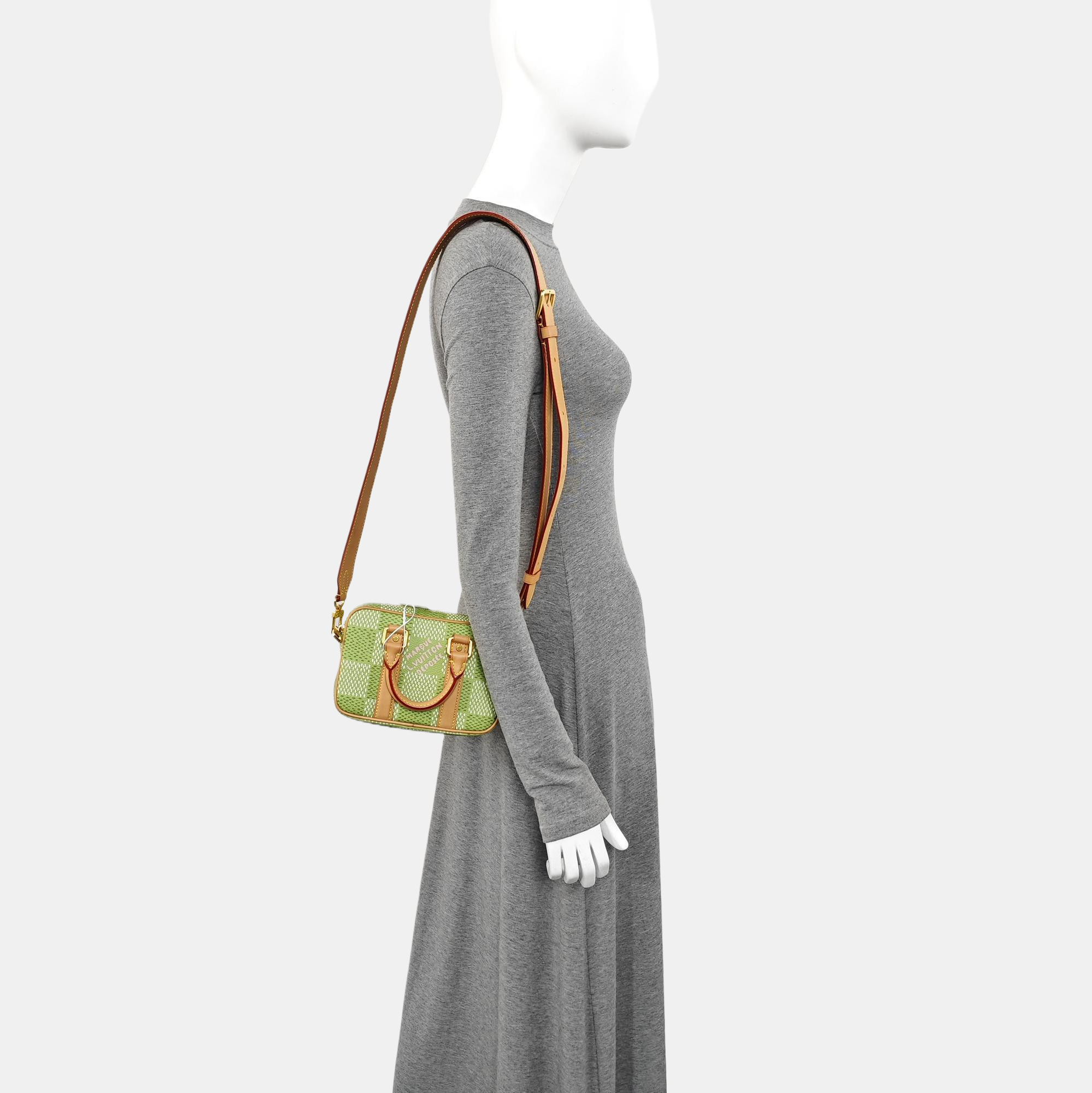 Damier Coated Canvas Shoulder Bag Nano Green
