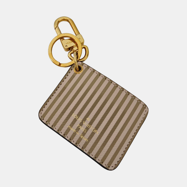 Coated Canvas Bag Charm Brown
