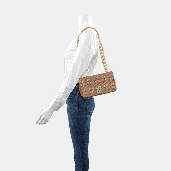 Lola Small Quilted Lambskin Beige