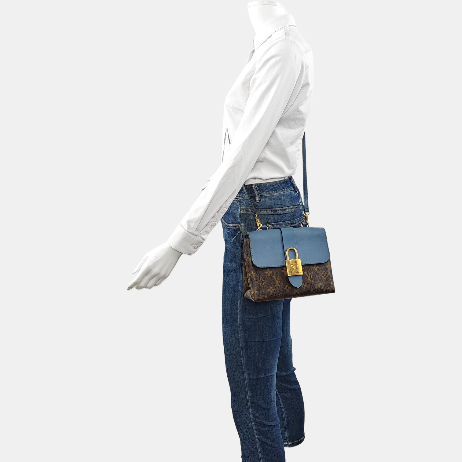 Authenticated pre-owned  LOCKY BB Monogram Coated Canvas Blue - Shoulder Bag at Looply