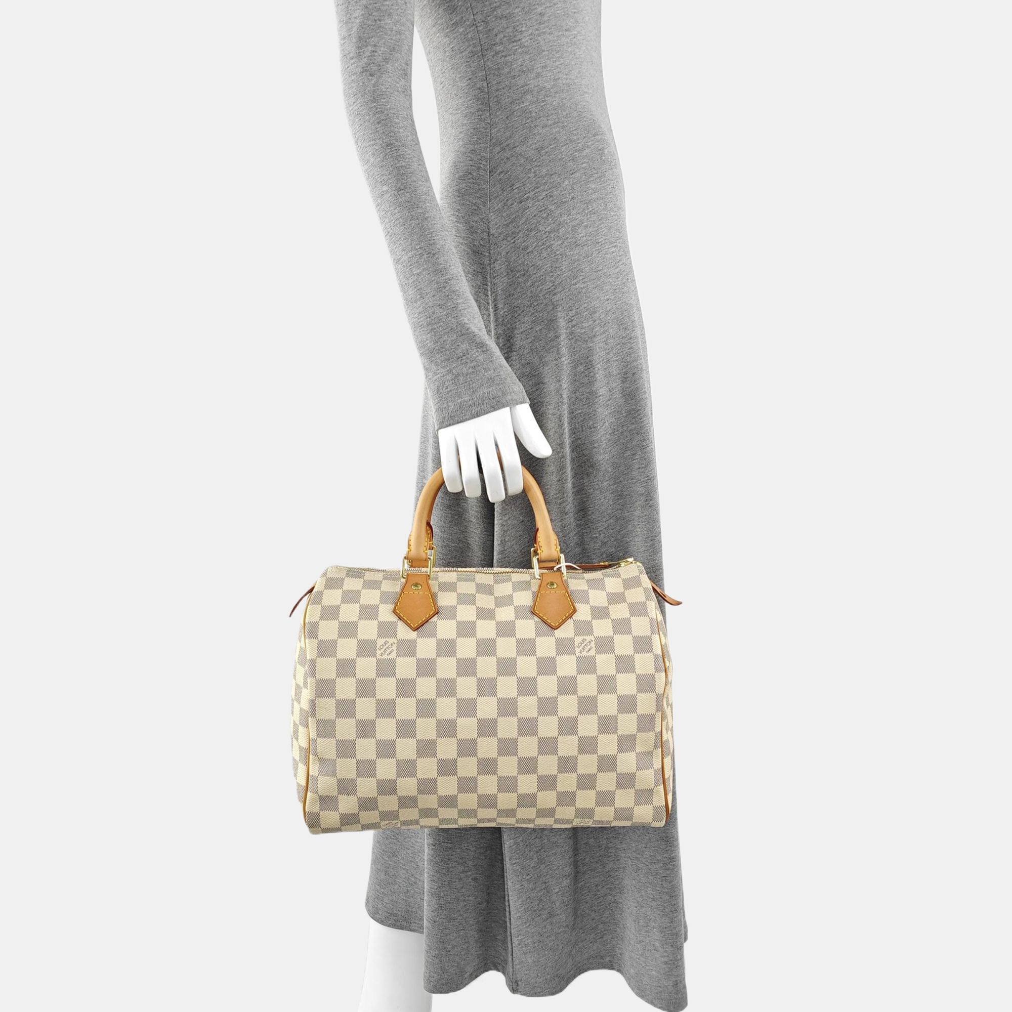 SPEEDY 30 Damier Azur Coated Canvas White