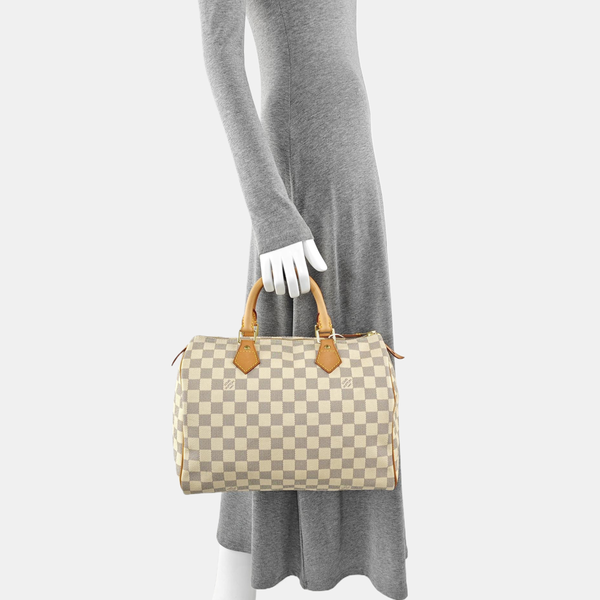 SPEEDY 30 Damier Azur Coated Canvas White
