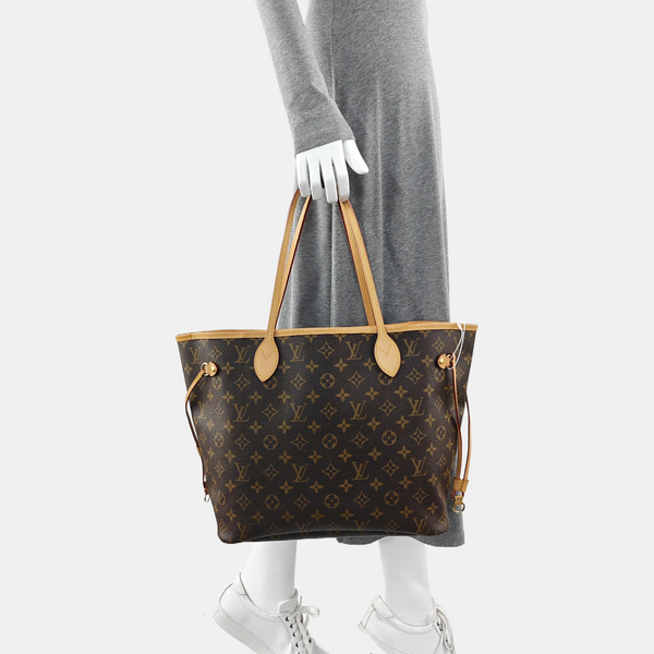 NEVERFULL MM Monogram Coated Canvas Brown