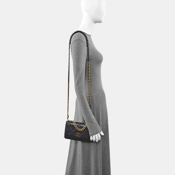 CHANEL 19 WOC Quilted Lambskin Gray